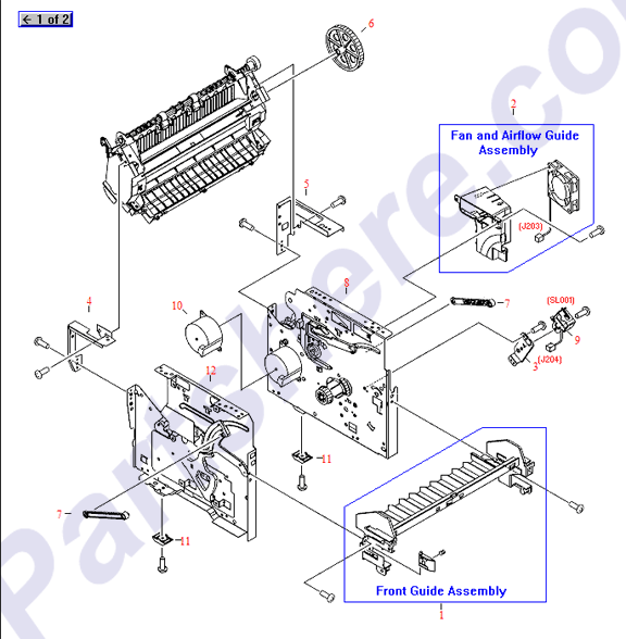 HP parts picture diagram for RA0-1173-000CN, RA0-1197-000CN, RA0-1451-000CN, RA0-1457-000CN, RH7-1473-000CN, RH7-1473-020CN, RH7-5284-000CN, RA0-1446-020CN, RA0-1447-020CN, RG0-1001-040CN, RG0-1002-060CN, RG0-1119-000CN
